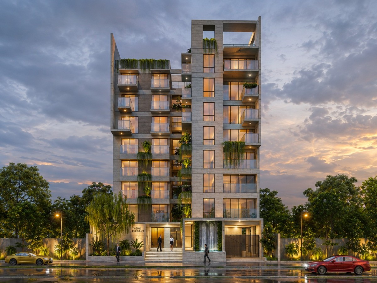 Theme Elegant — apartment project in Bashundhora M block, Dhaka by Edge Construction & Consultancy
